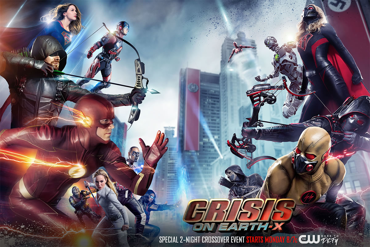 Divulgado uma arte promocional de Crise na Terra-X, o mega crossover de Flash, Arrow, Supergirl e Legends of Tomorrow!