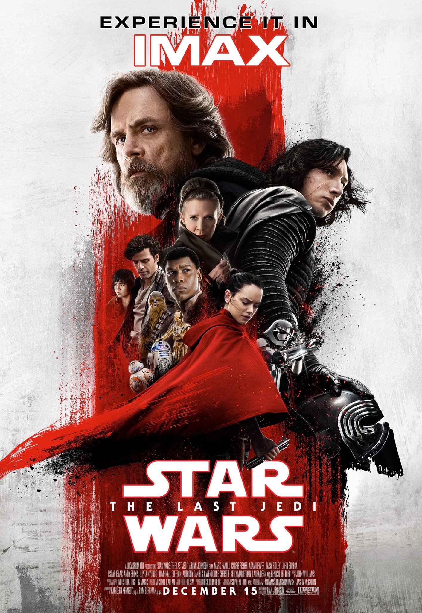 Luke e Kylo Ren são destaques em um novo pôster em IMAX de Star Wars: Os Últimos Jedi!