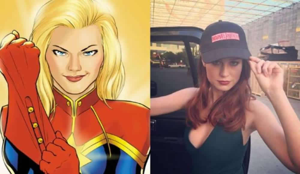 Brie Larson aparece com uniforme verde da Capitã Marvel no set!