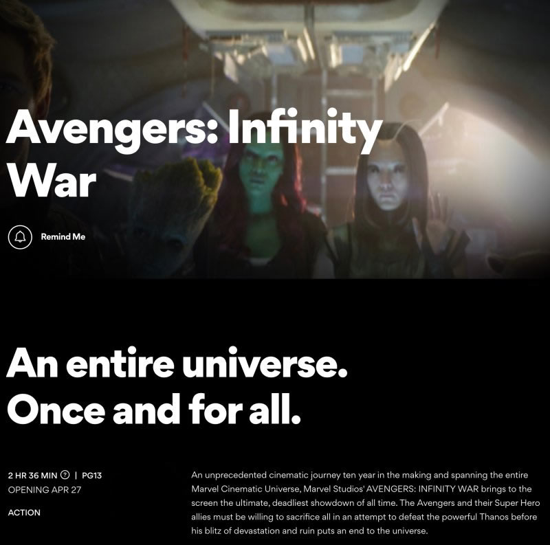 Revelado duração oficial do filme Vingadores: Guerra Infinita!